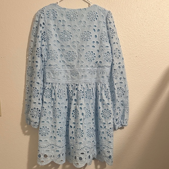 Layered with Love Size M Light Blue Eyelet Dress - Picture 7 of 12